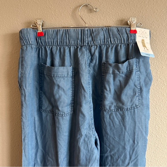 NWT Thread & Supply Chambray Wide Leg Crop Pants Large - Picture 7 of 13